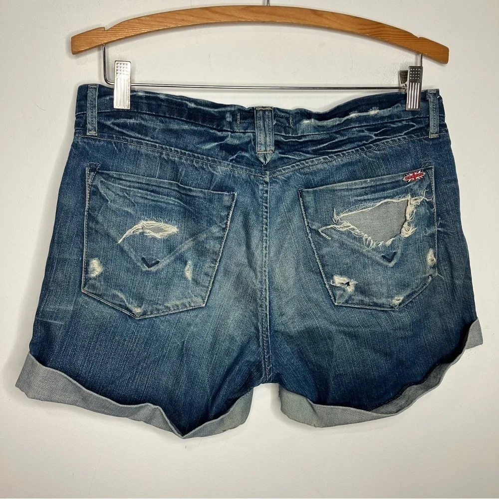 Hudson distressed cuffed denim shorts‎ size 27
